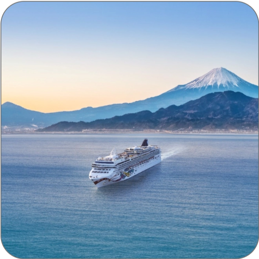 Cruise ship with Mt. Fuji - Seamless Travel
