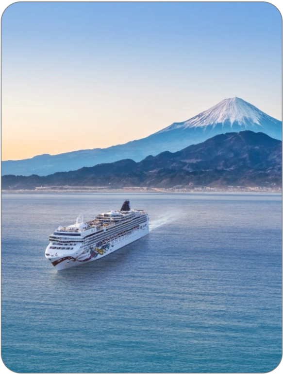 Cruise ship with Mt. Fuji - Seamless Travel