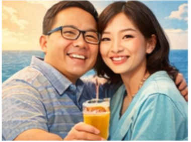 Happy couple on cruise