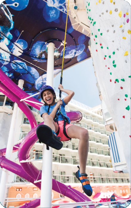 Cruise entertainment - rock climbing wall